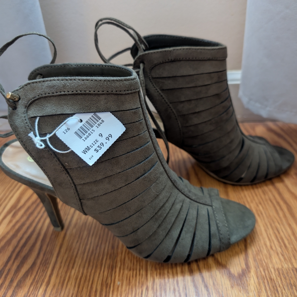 Brash Olive Strappy Heels